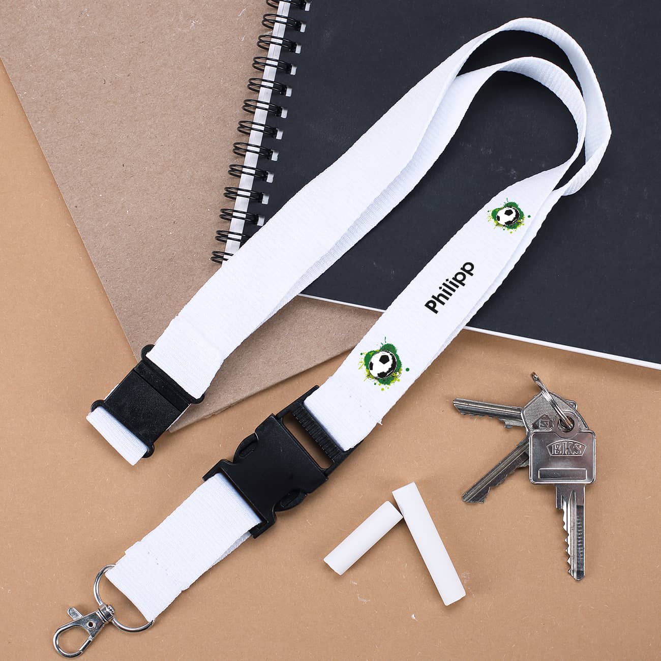Fußballer - Schlüsselband mit Name