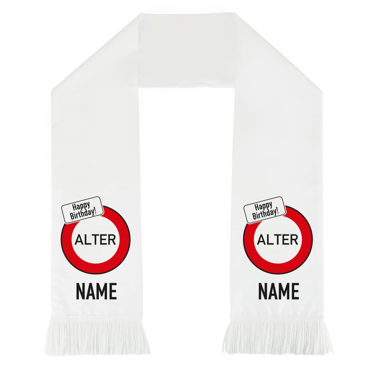 Mit Name und Alter bedruckt