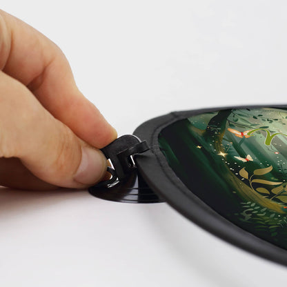 Sonnenschutz für das Autofenster mit mystischer Waldfee und Name bedruckt