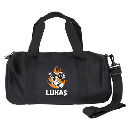 Sporttasche personalisiert mit Name & Gym Motiv | Duffle Bag für Männer & Sport als Geschenk