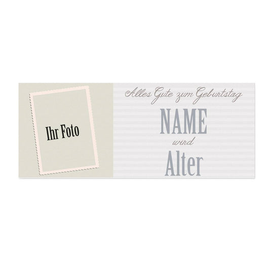 Tischdekoration zum Geburtstag mit Foto, Name und Alter