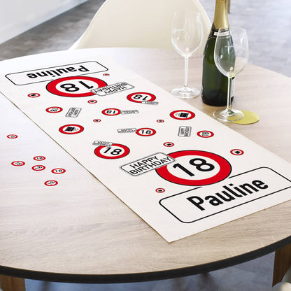 Tischläufer mit Personalisierung zum Geburtstag