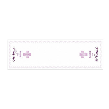 Tischläufer zur Kommunion, Konfirmation oder Taufe, in lila, 150 x 40 cm