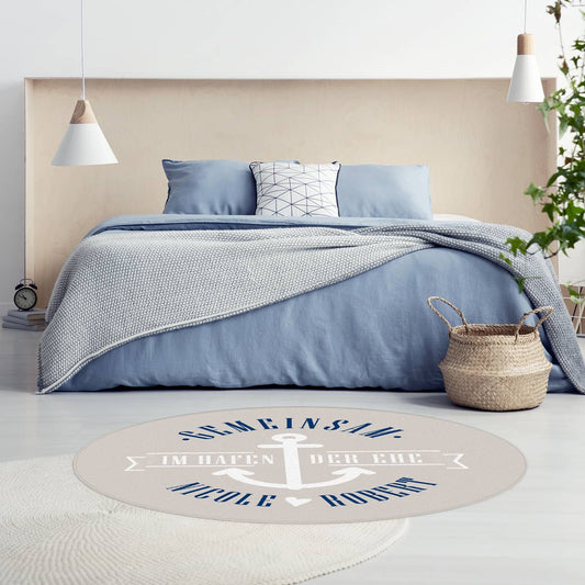 Teppich zur Hochzeit Hafen der Ehe mit Anker im Motiv