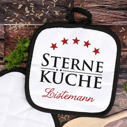 Sterneküche - Topflappen Set mit Familienname