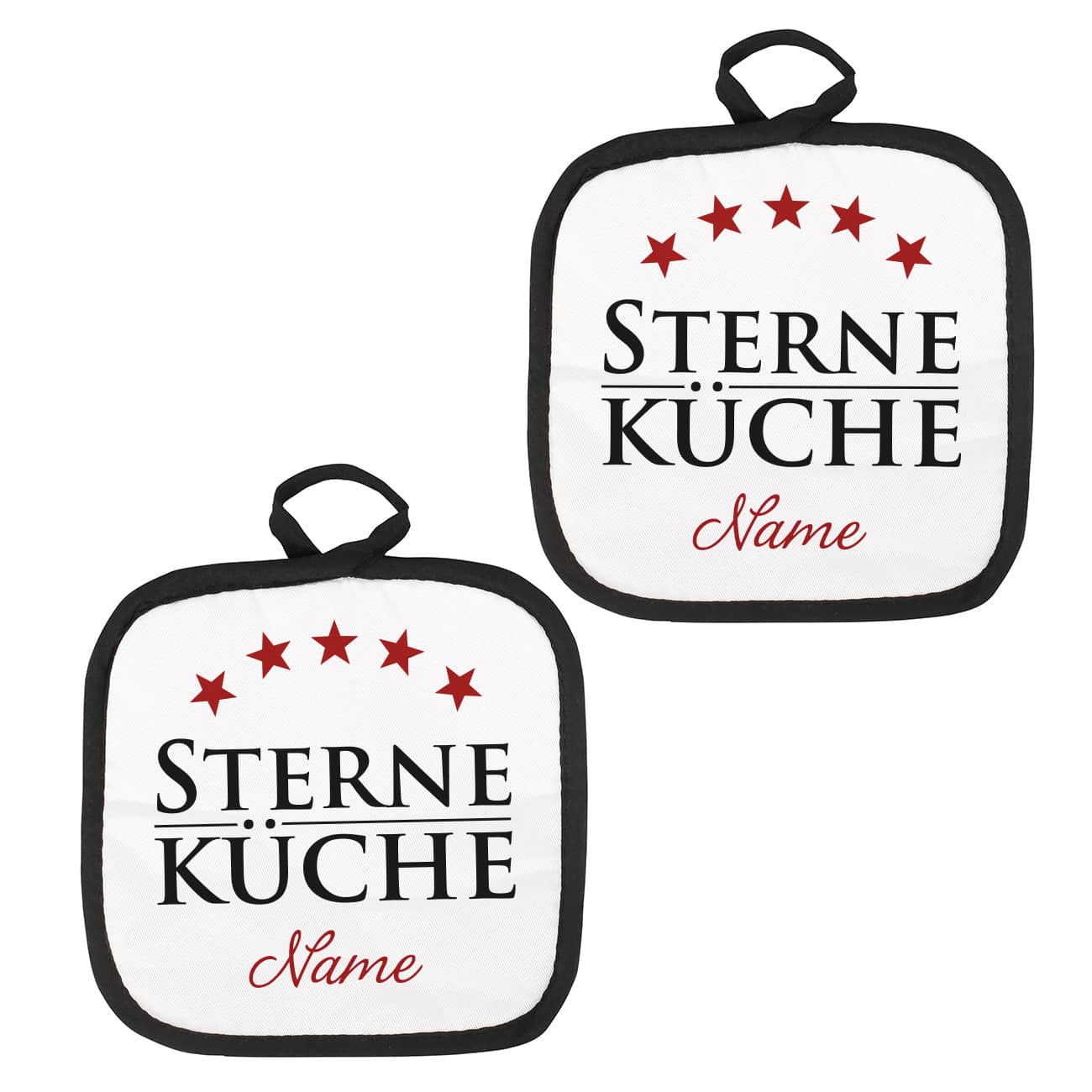 Sterneküche - Topflappen Set mit Familienname