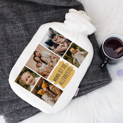 Wärmflasche mit individuellem Aufdruck mit Fotos & Text