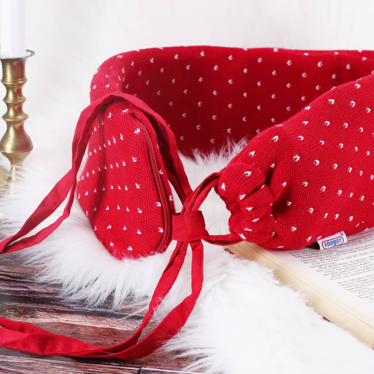 Schlauch-Wärmflasche zum zubinden