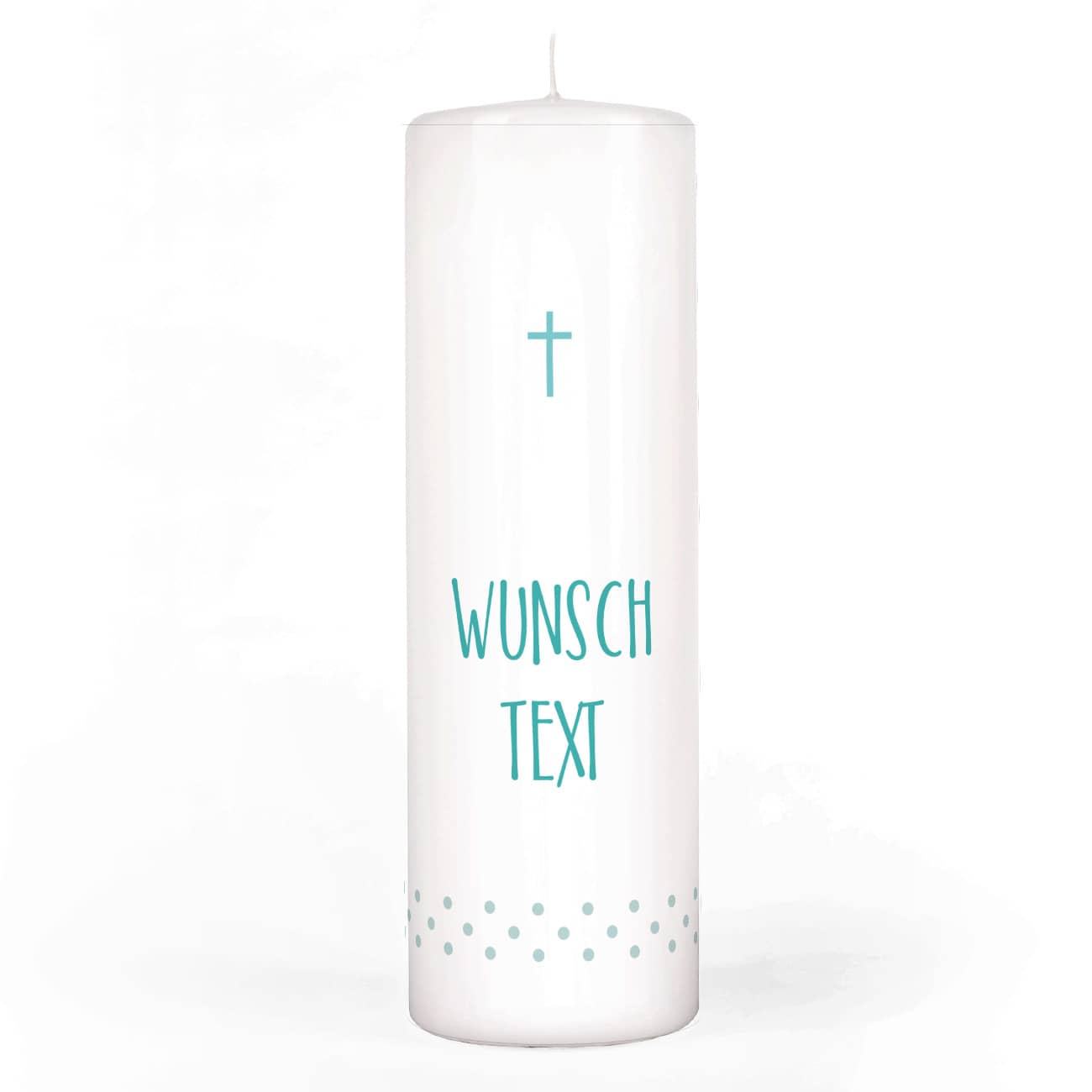 Taufkerze für Jungen mit Foto in Herzrahmen