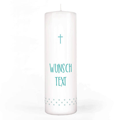 Taufkerze für Jungen mit Foto in Herzrahmen