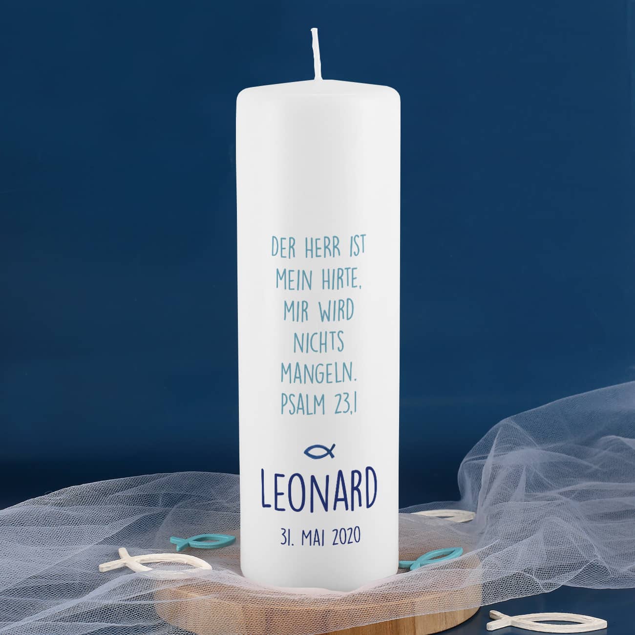 Kerze zur Konfirmation für Jungen