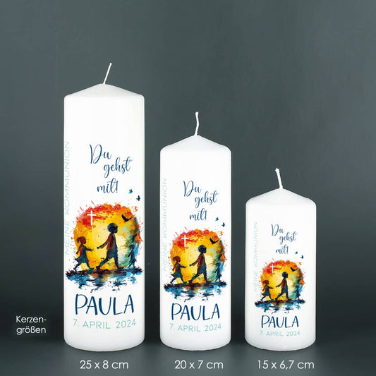Kommunionkerze 2024 - Du gehst mit - in 3 Größen auswählbar
