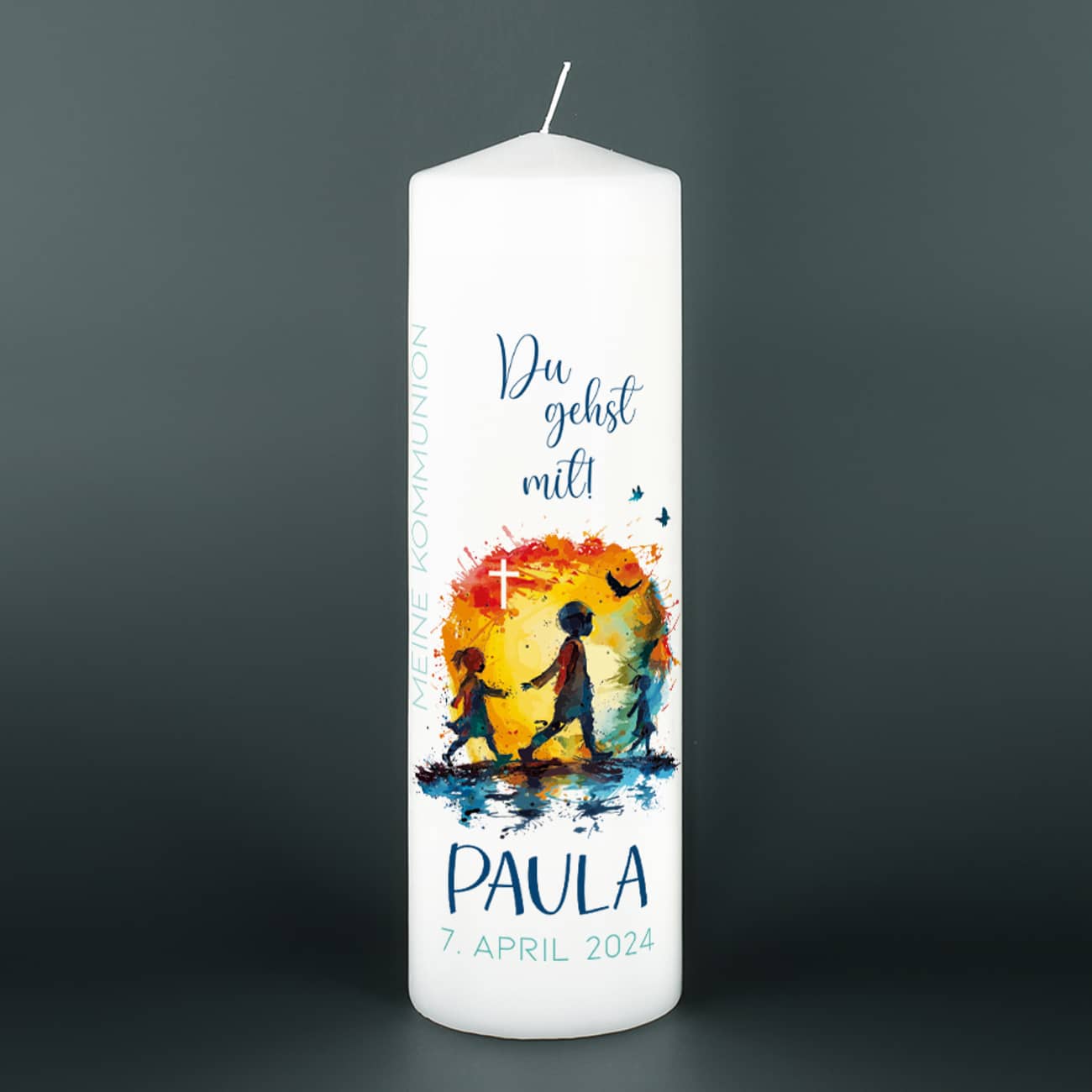 Kommunionkerze 2024 - Du gehst mit - 25 cm hoch