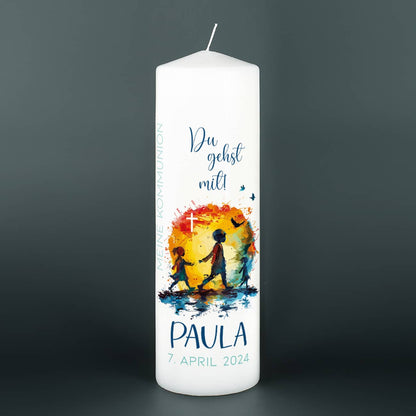 Kommunionkerze 2024 - Du gehst mit - 25 cm hoch