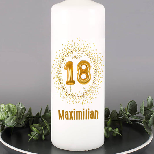personalisierte Kerze zur Volljährigkeit