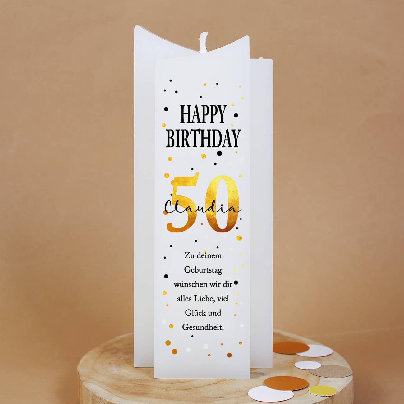 Kerze mit großem Alter und Name zum Geburtstag