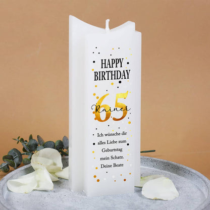 Persönlich bedruckte Kerze als Geschenk oder Dekoration zum Geburtstag