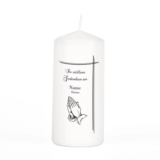 bedruckte Kerze mit Name und Datum