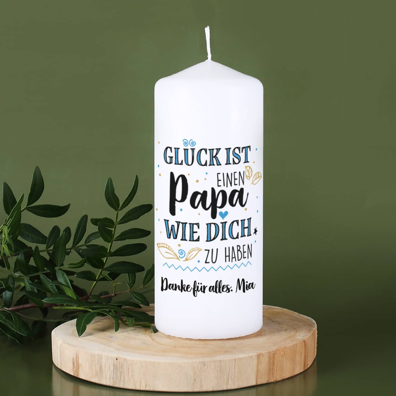Glück ist, einen Papa wie dich zu haben - Kerze 15 cm