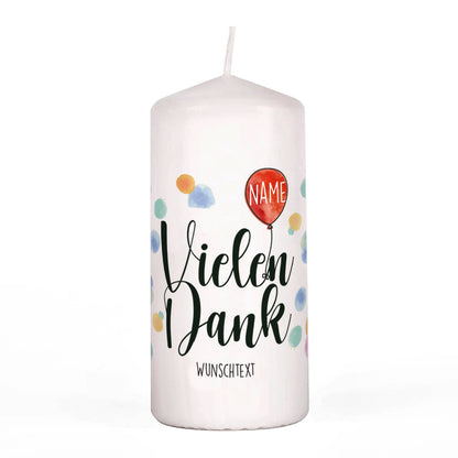 Vielen Dank - Kerze mit Name und persönlichem Text