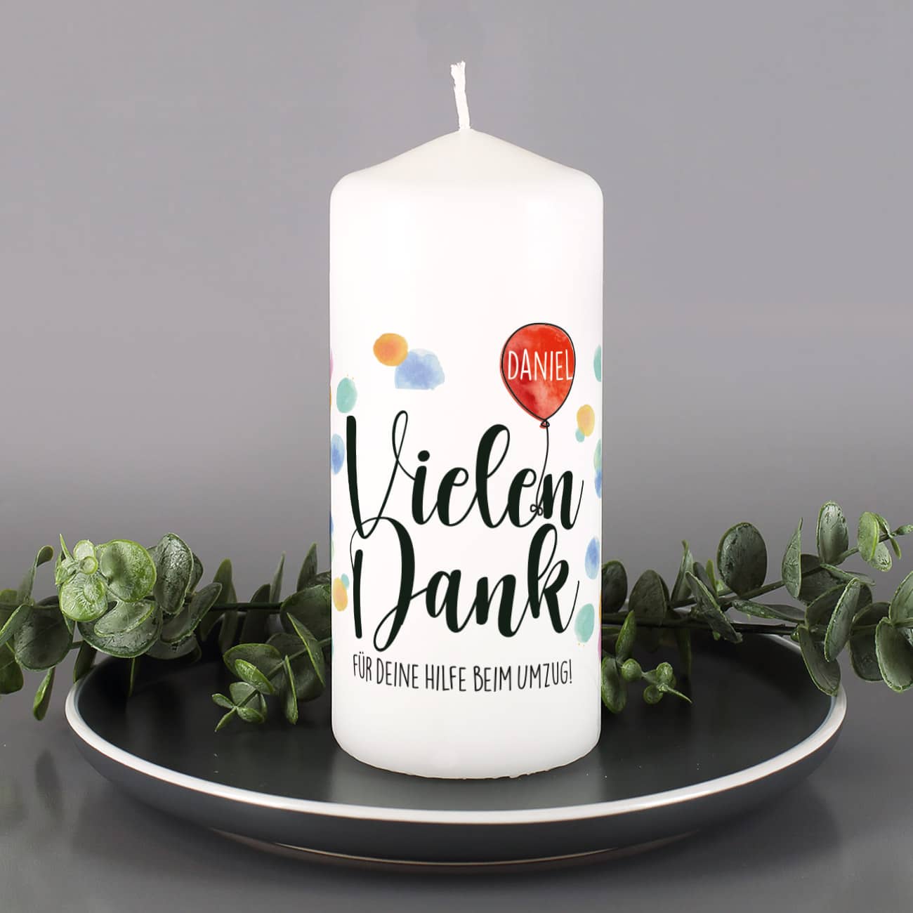 Dankeschön - Kerze mit Name und persönlichem Text