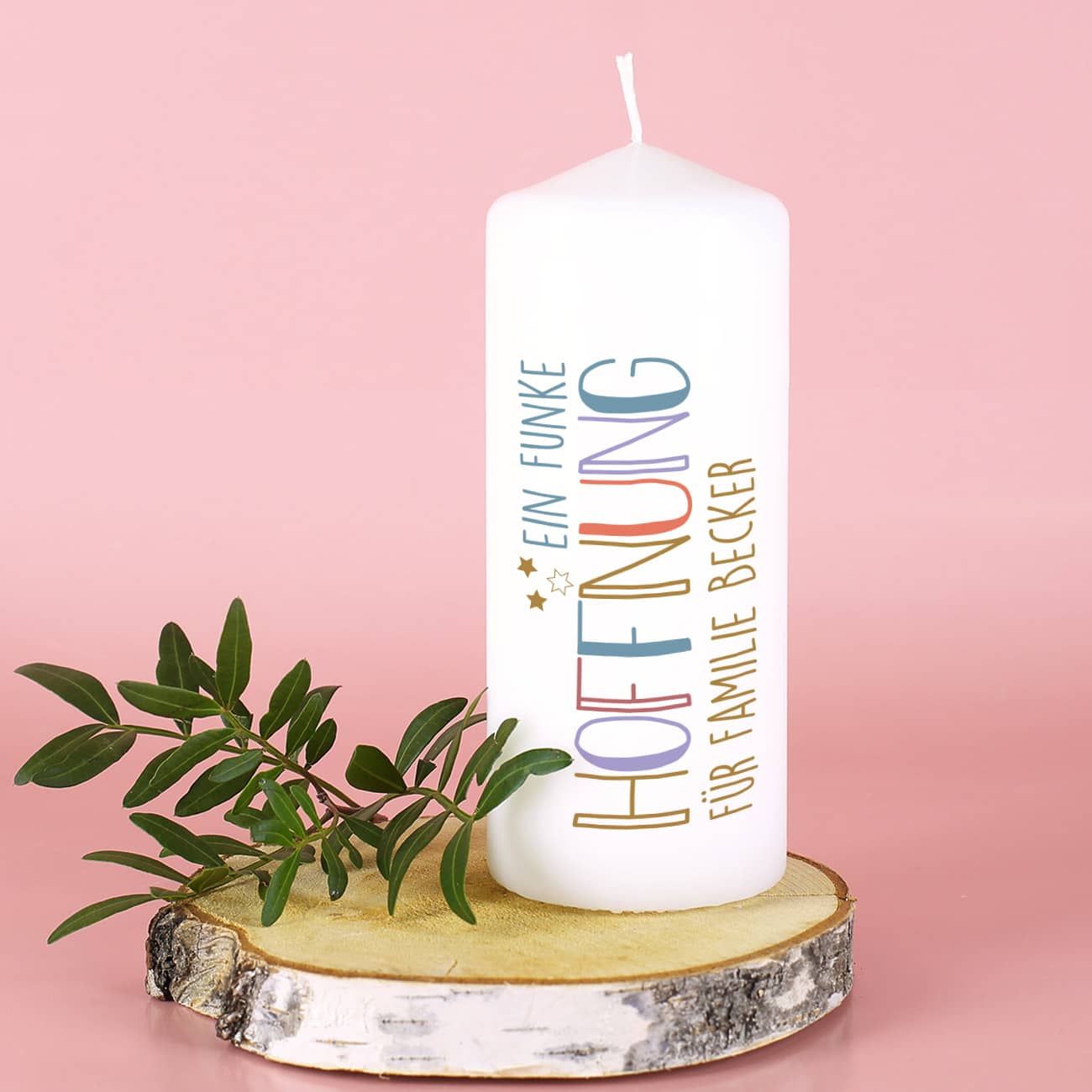 Ein Funke Hoffnung - Kerze mit Text
