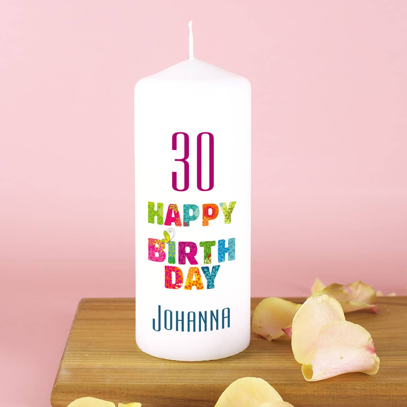 Kerze zum Geburstag mit Name und Alter
