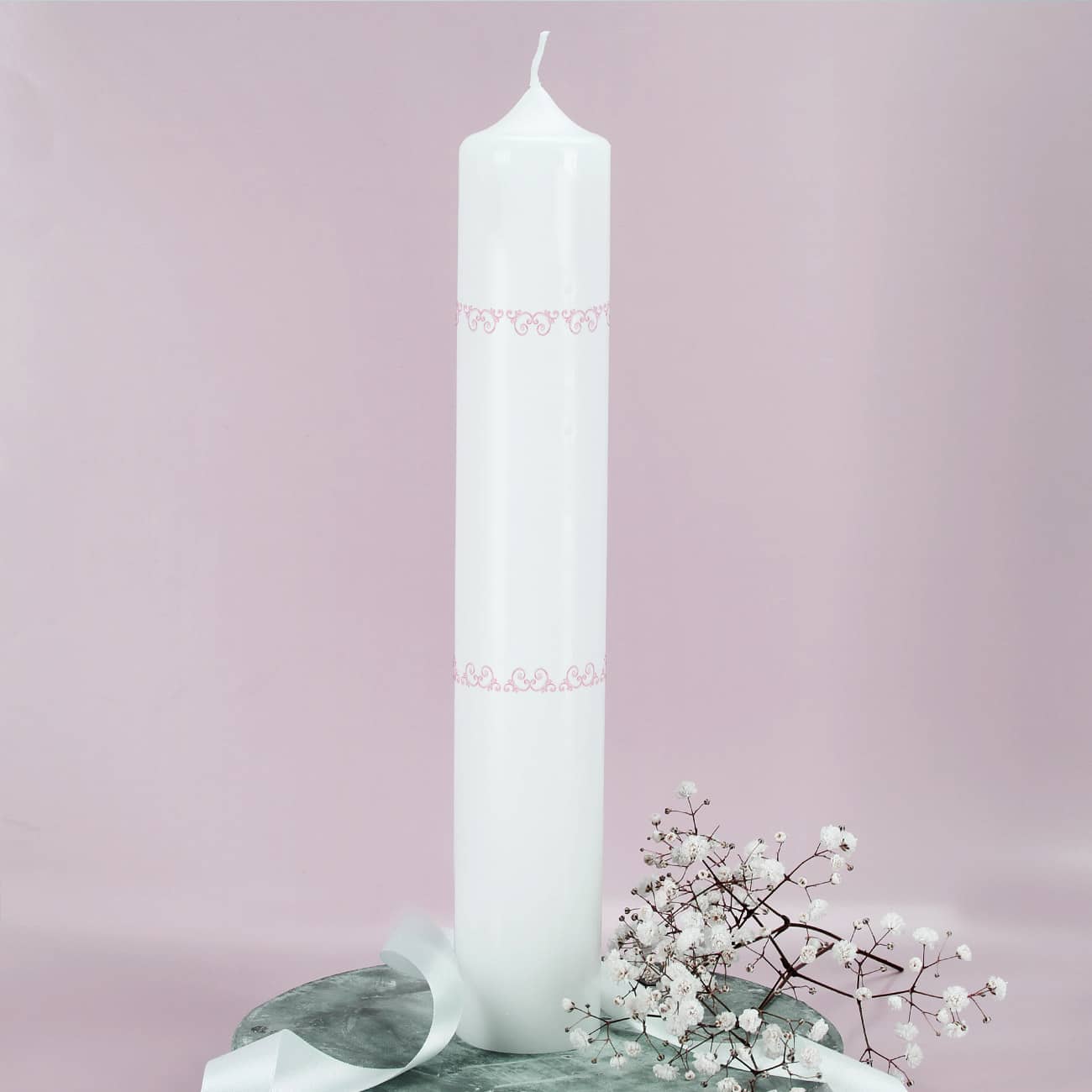 Große Kerze zur Taufe, Kommunion oder Konfirmation - Rückseite