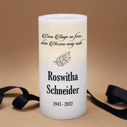 Echtwachs- LED Trauerkerze - Dem Herzen ewig nah -