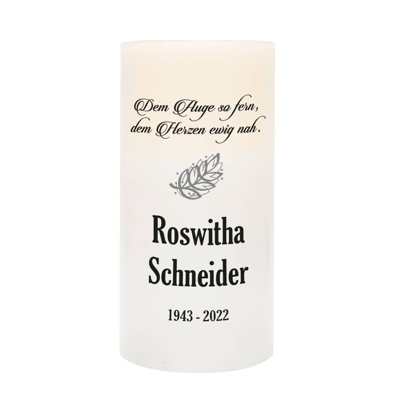 Personalisierung mit Name und Datum