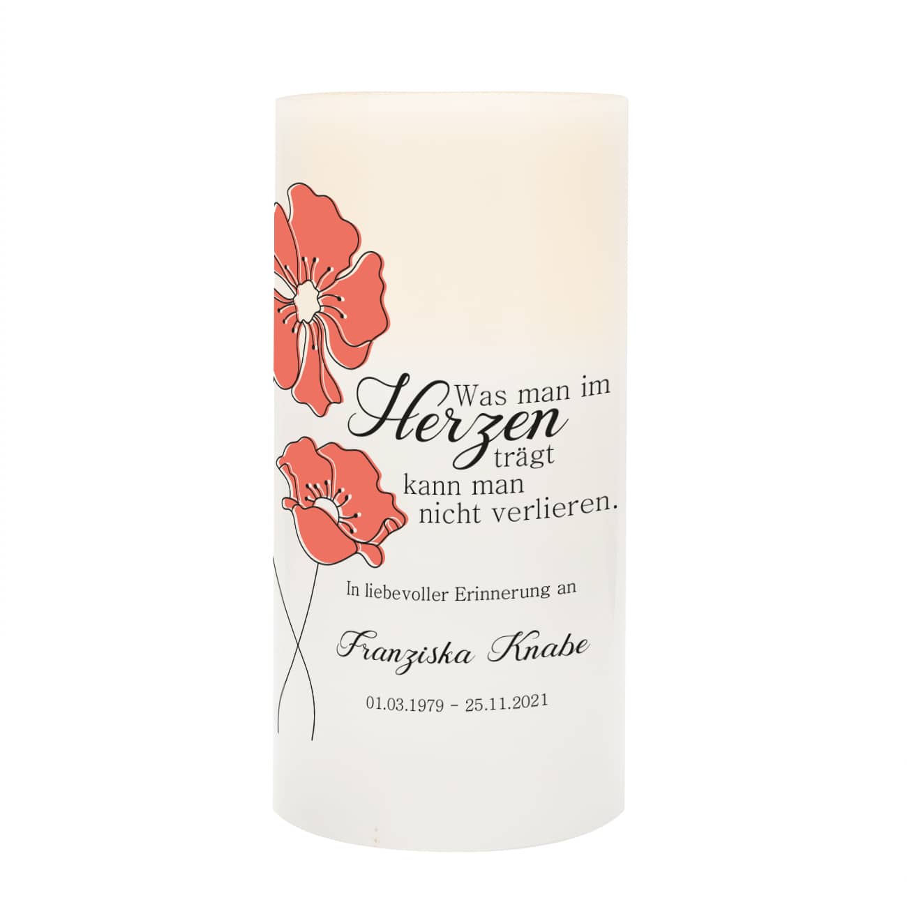 Personalisierung mit Name und Datum