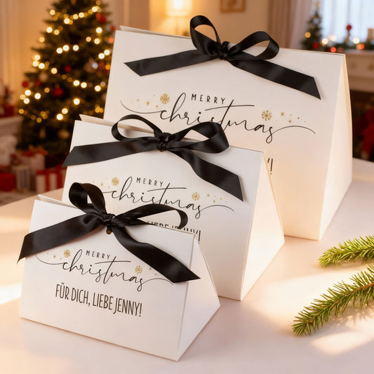 personalisierte Dreiecks Geschenkverpackung zu Weihnachten