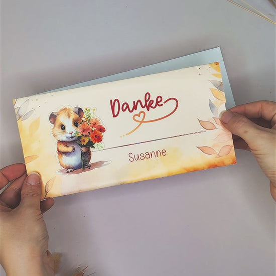 Danke-Ziehkarte für Geld oder Gutscheine