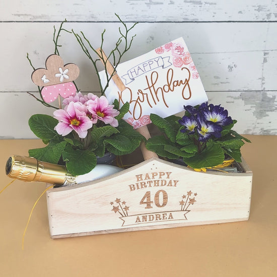 Pflanzkorb zum Geburtstag - zum individuellen Befüllen z.B. als Geldgeschenk