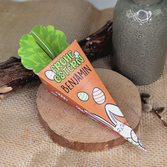 kleines Ostergeschenk - Möhre mit Name personalisiert