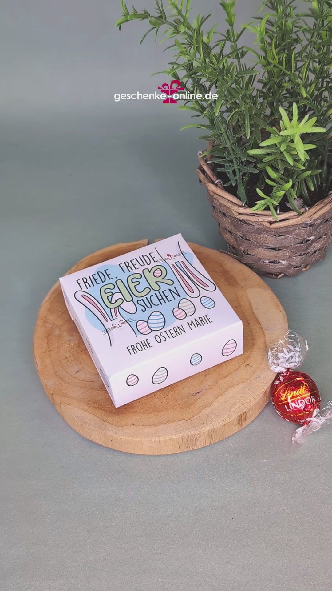 kleines Ostergeschenk - Lindor-Kugeln in personalisierter Geschenkverpackung
