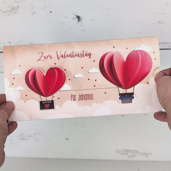 Gutschein-Ziehkarte für romantische Anlässe wie Valentinstag oder Hochzeit