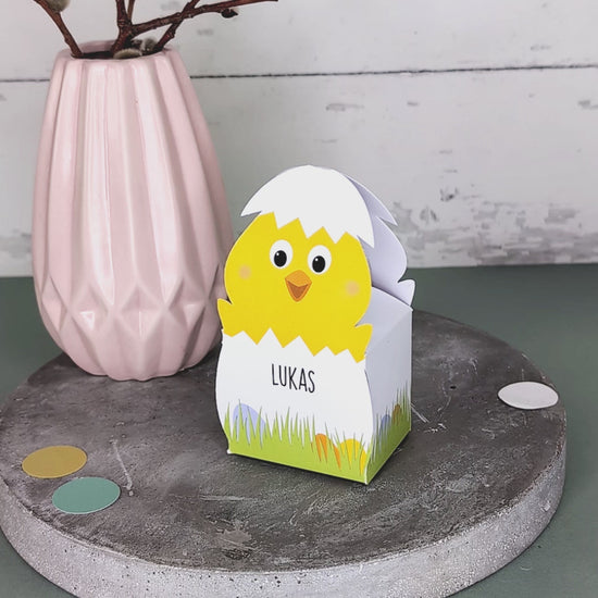 süße Osterüberraschung - Küken-Schachtel mit Lindorkugel-Füllung