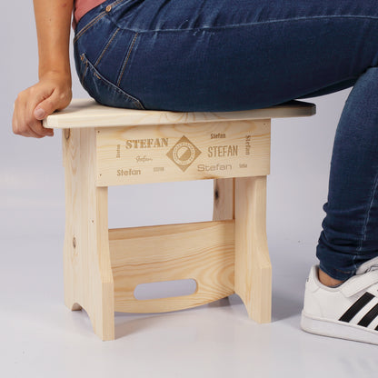 Flaschenträger und Hocker mit Namen und Vereinslogo "SC Leinefelde" graviert