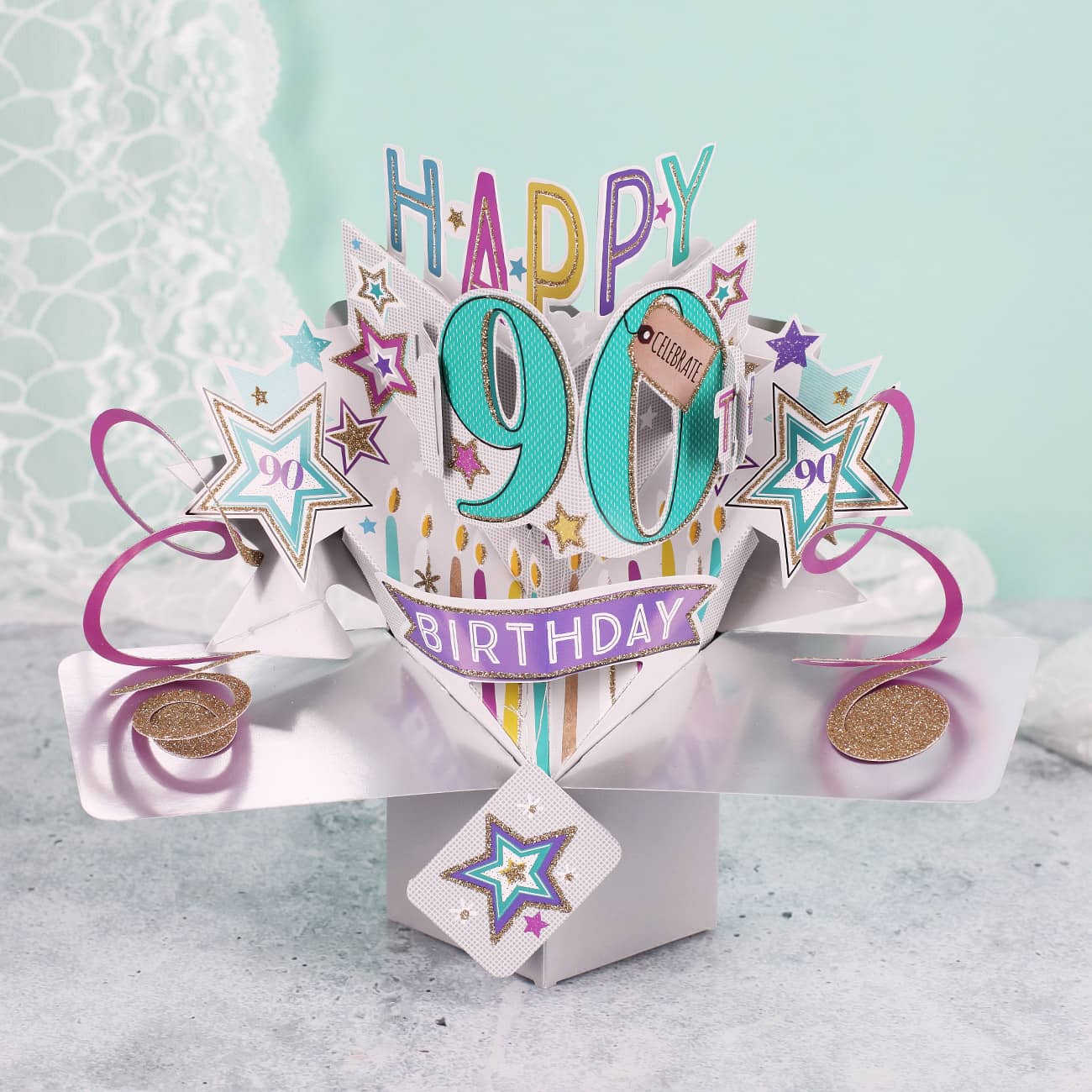 3D Karte zum 90. Geburtstag