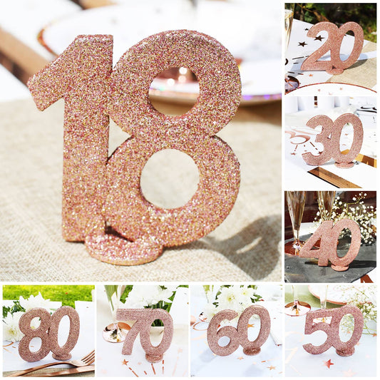 Dekozahl zum Geburtstag für Tischdekoration - rose