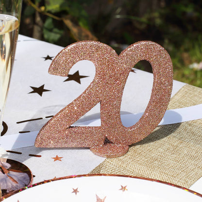 Tischdekoration Glitzerzahl 20