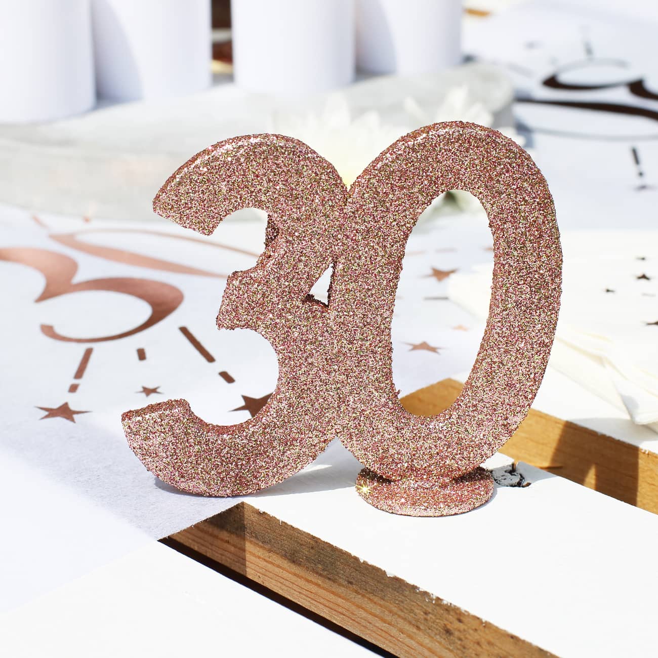 Tischdekoration Glitzerzahl 30