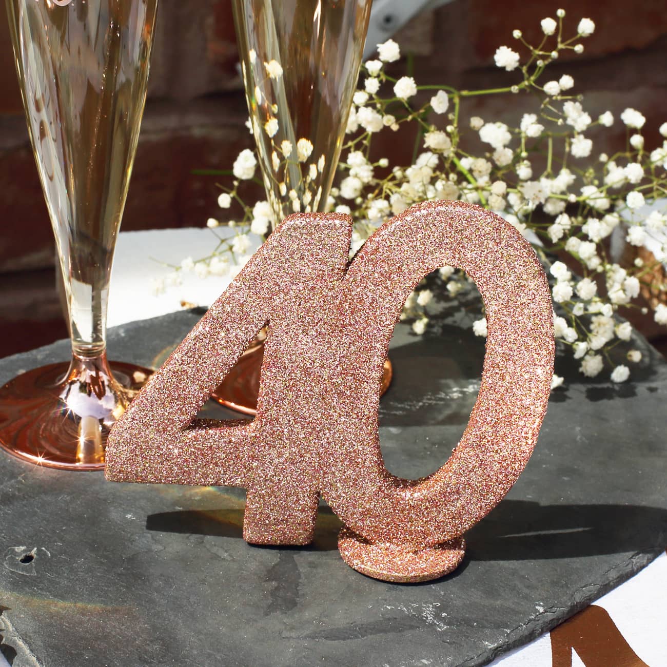 Tischdekoration Glitzerzahl 40