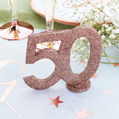 Tischdekoration Glitzerzahl 50