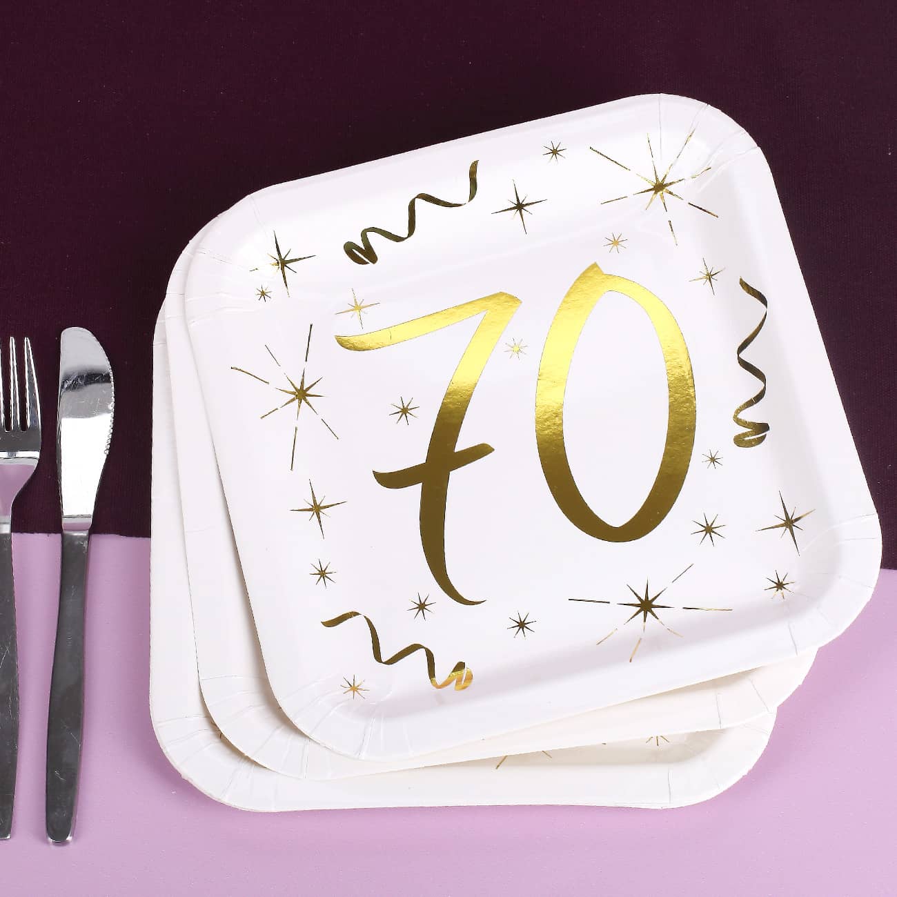 Pappteller zum 70. Geburtstag