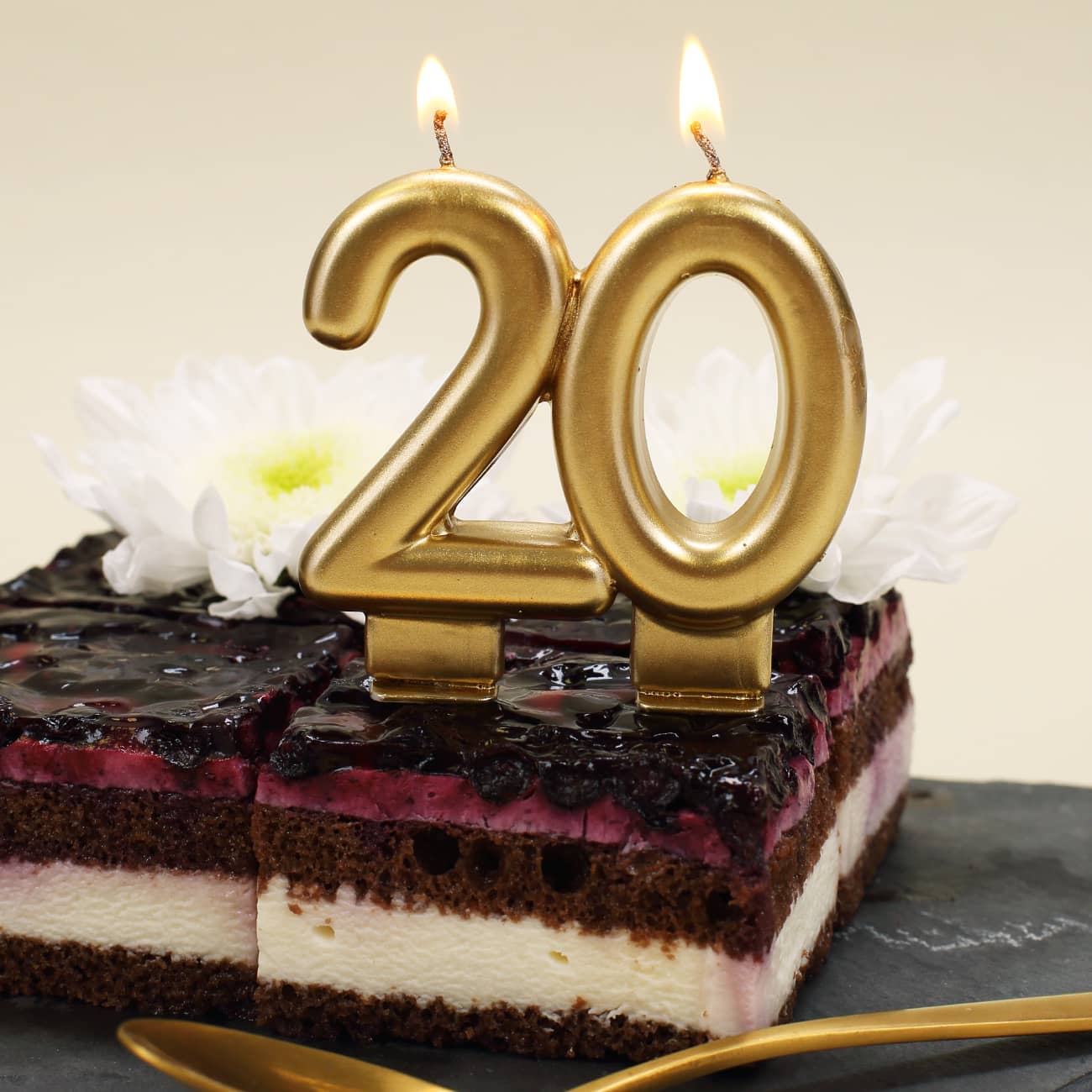 Tortenkerze in Gold tolle Deko zum Geburtstag