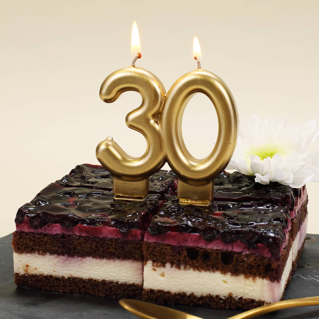 Tortenkerze in Gold tolle Deko zum Geburtstag