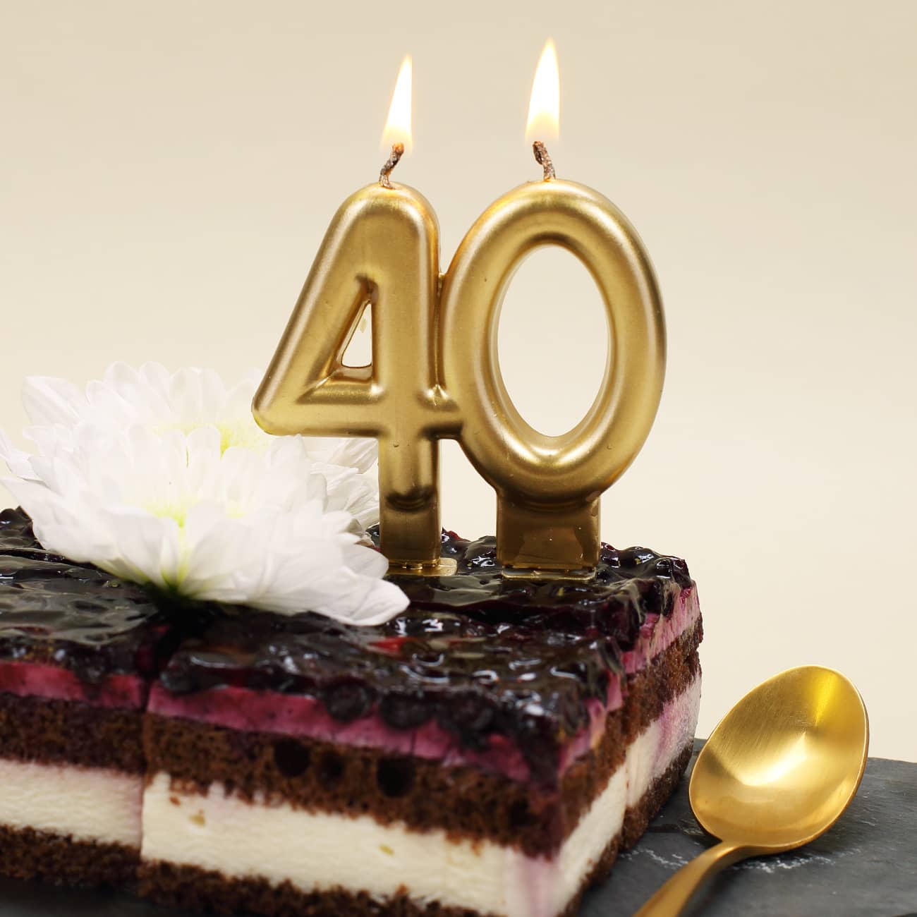 Tortenkerze in Gold tolle Deko zum Geburtstag