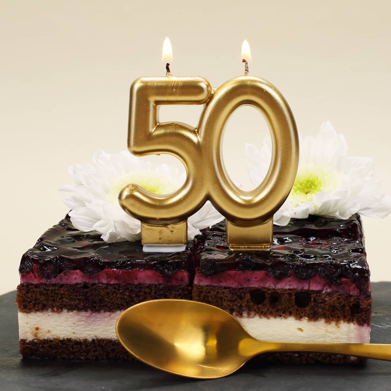 Tortenkerze in Gold tolle Deko zum Geburtstag